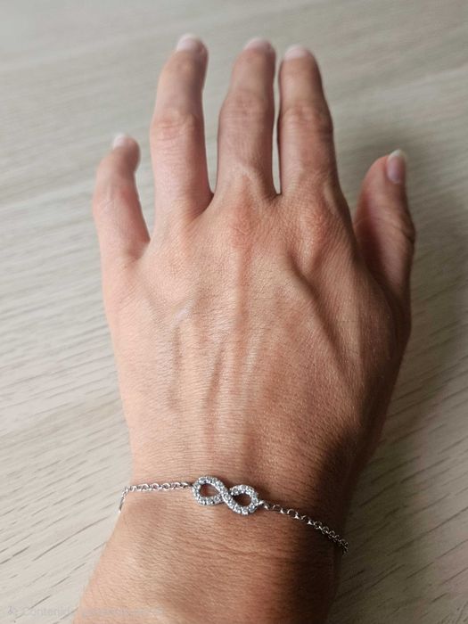 Pulseira de prata 925, com zircónias, simbolo do infinito