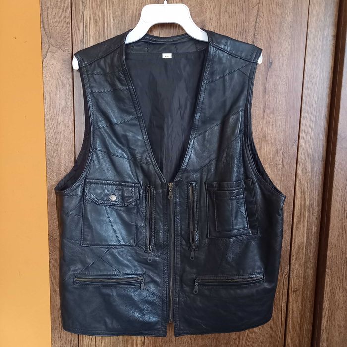 Swietna męska Kamizelka skórzana r.XXL 100%real leather