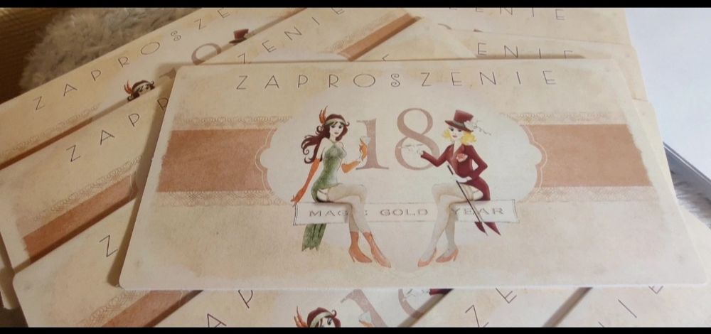 14 szt zaproszenia z okazji 18 urodziny