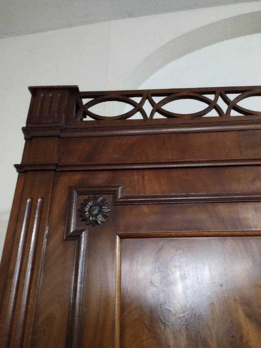 Kredens sekretera Biedermeier antyk drewniany okucia XIX wiek FV DOWÓZ