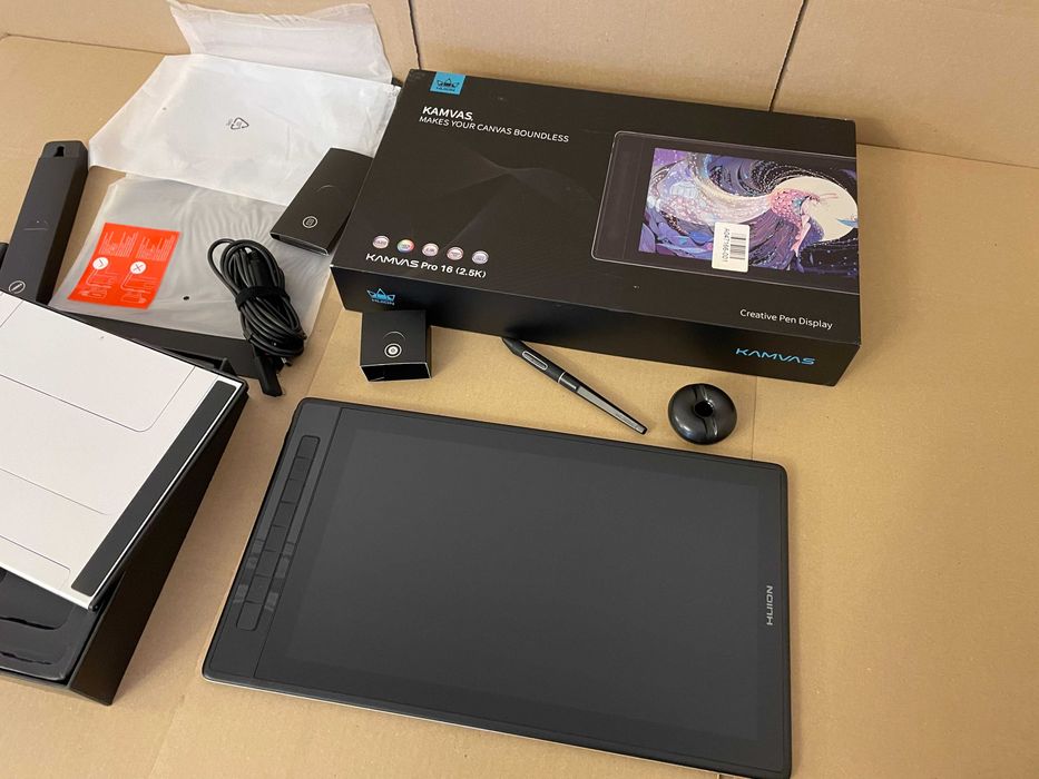 HUION kamvas Pro 16 2.5 k Tablet Graficzny Ekranowy Komplet z wadą