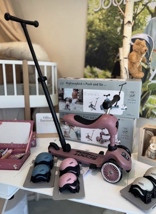 Триколісний скутер Scoot & Ride push and go з батьківською ручкою