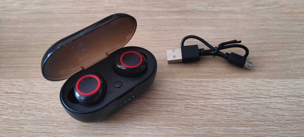 Słuchawki Bluetooth Bezprzewodowe Czarno Czerwone