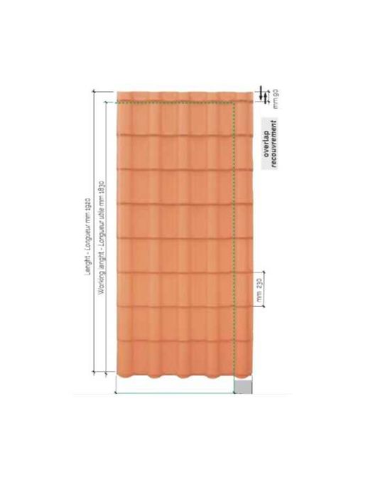 Painel de cobertura em PVC imitação de telha latina  telhado