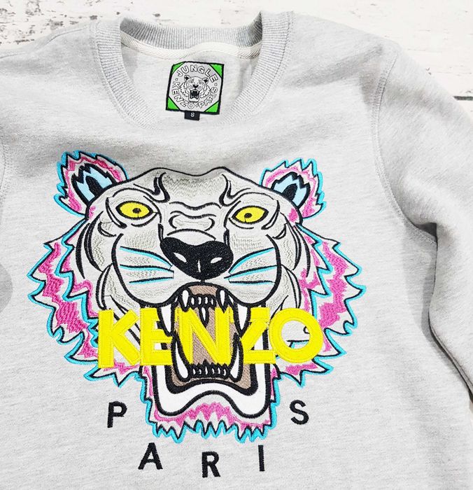 Kenzo * Paris * tiger * bluza * wyszywana * szara * damska * S