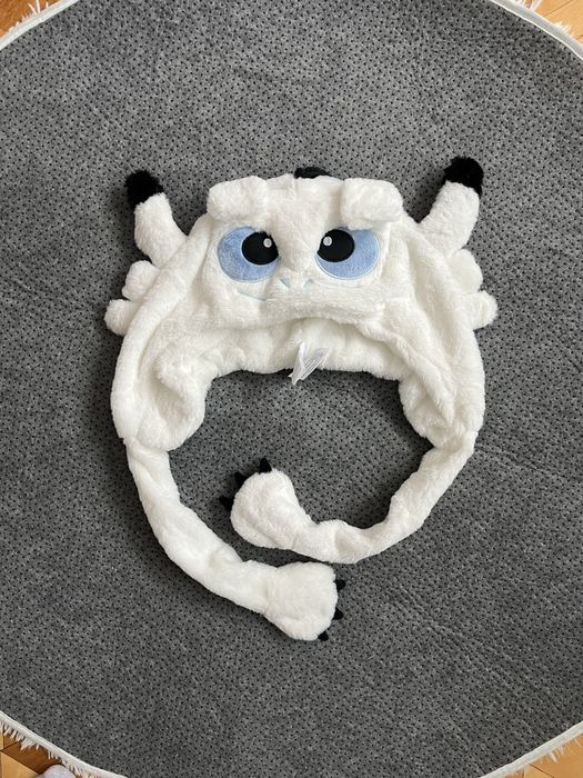 Czapka anime smok z ruchomymi uszami biała jak wytresować smoka nowa