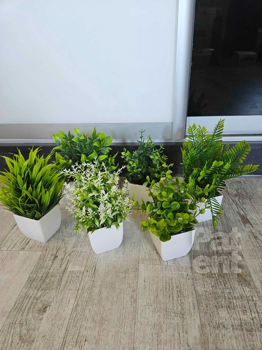 Sztuczne kwiaty z doniczkami 6 szt. zestaw roślin sztucznych dekoracja