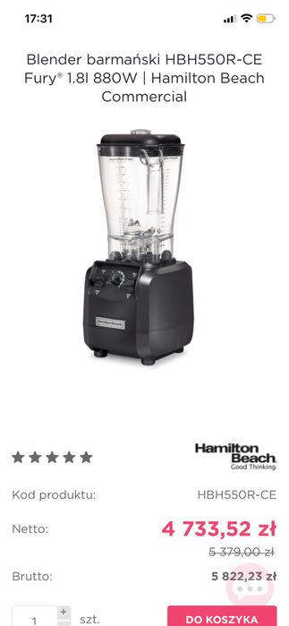 Blender kielichowy Hamilton beach