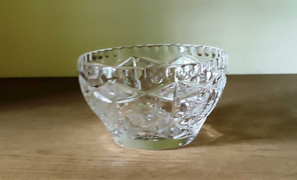 Kryształowa salaterka, owocarka, miseczka, PRL, vintage