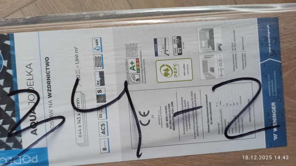 Panel Weninger Dąb Rivetto jodełka AC5