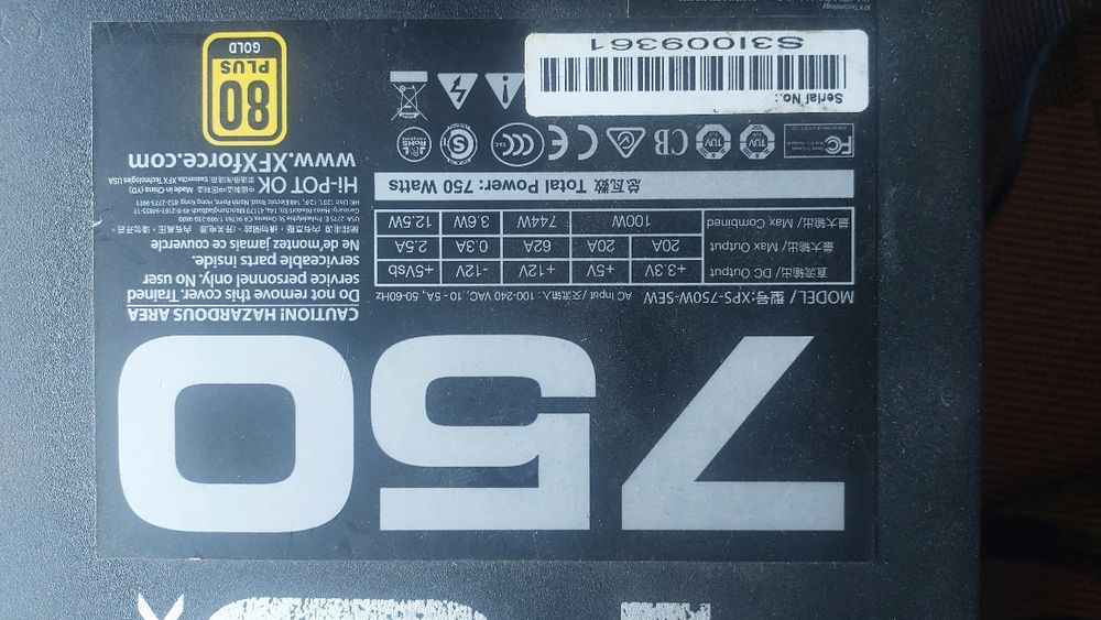 Fonte TS 750W  para PC gamer