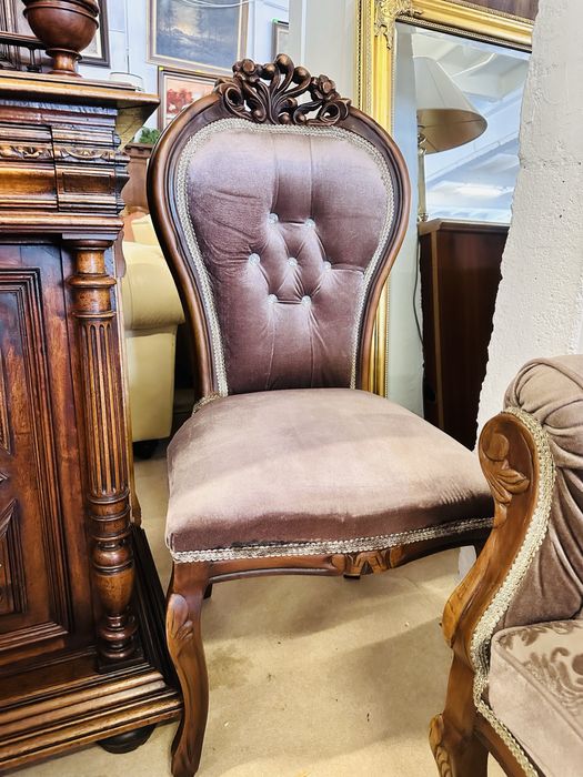 Duży komplet ludwkowski - sofa, 4 okazałe fotele i 2 krzesła :)