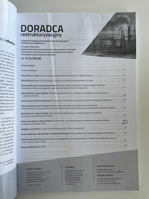Doradca Restrukturyzacyjny czasopismo