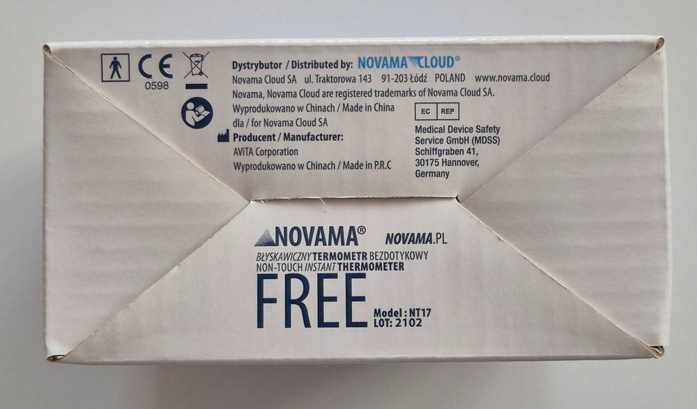 Termometr bezdotykowy Novama Free
