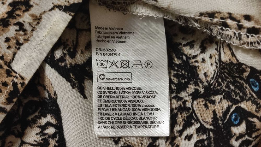 Bluzka H&M wiskoza M 38 ocelot panterka wiązana elegancka