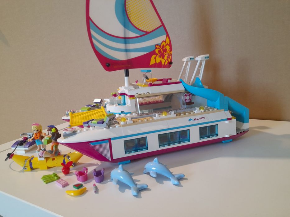 Lego Friends 41317 Słoneczny katamaran duży statek delfiny
