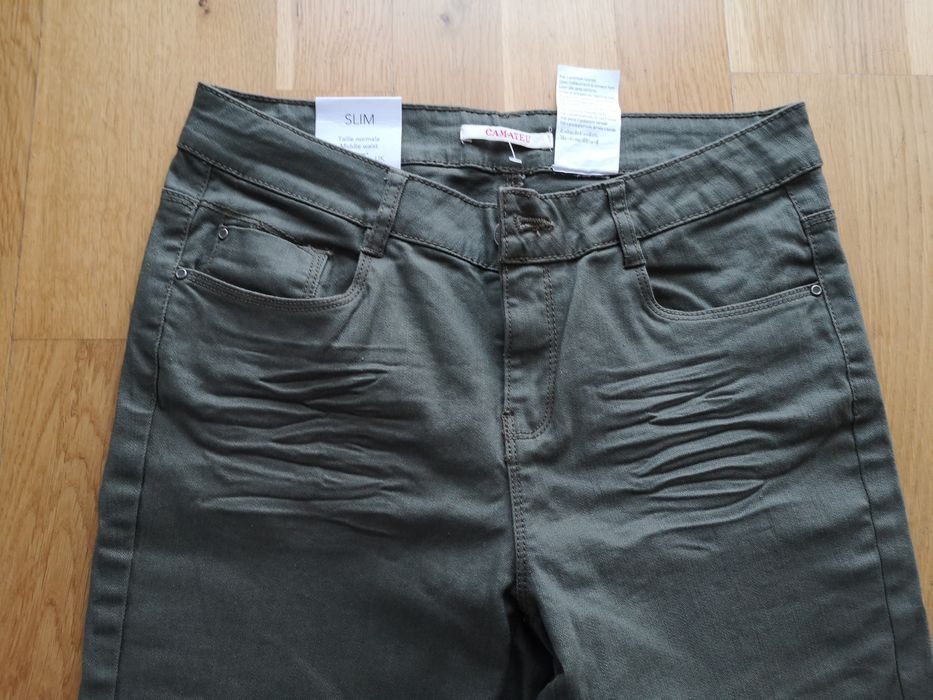 Spodnie damskie slim/ khaki/ Camaieu 36/38/nowe