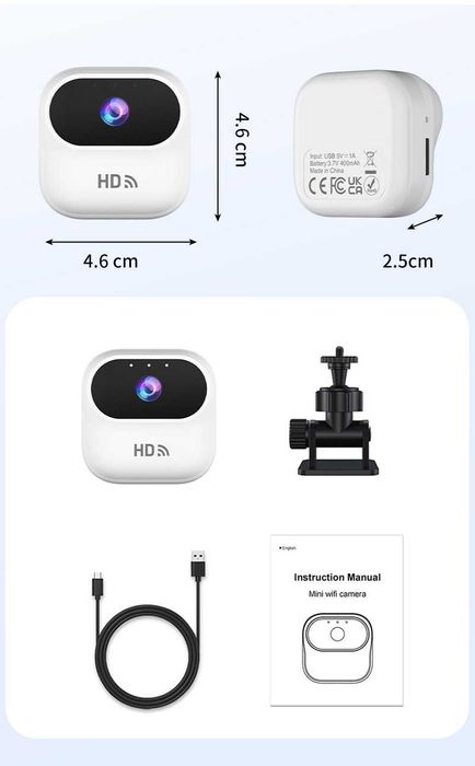 Câmera Mini HD Ourlife WiFi, Câmera de Segurança Inteligente