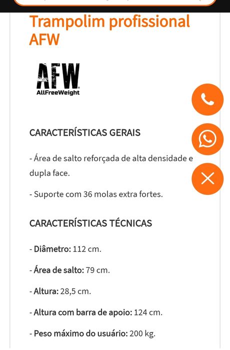 Trampolim fitness/ginástica AFW pro