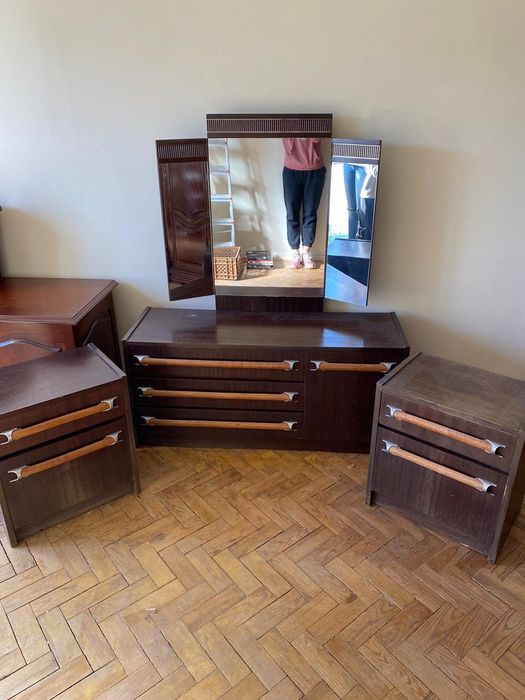 Nightstands and Dresser with Mirror