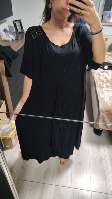 Duża lekka sukienka 6/7 xl ulla popken wiskoza dluga