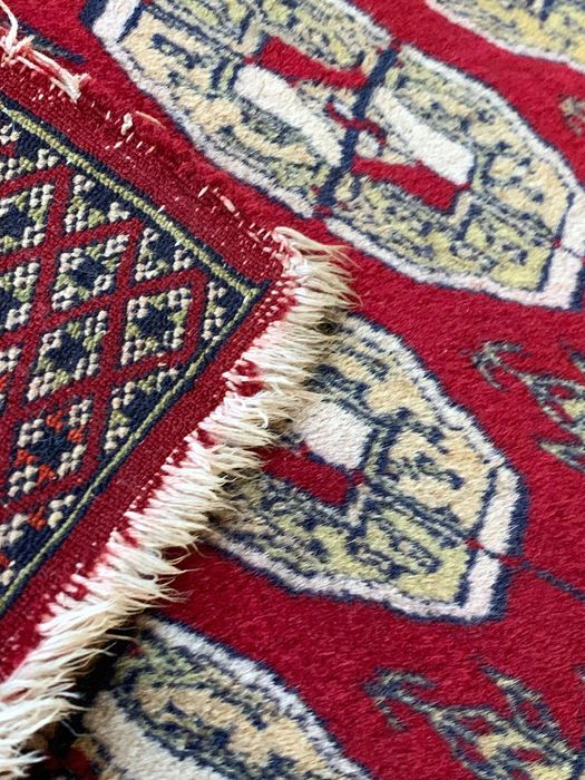 Wełniany, pakistański dywan Buchara, splot pers, lata 70, vintage