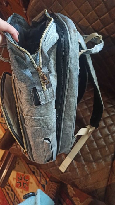 Mochila de maternidade troca fraldas e viagem + porta-bebé/marsupio