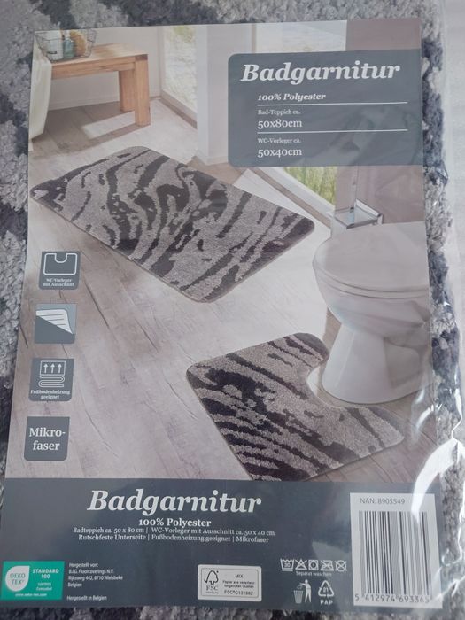 Komplet 2 dywaników do łazienki pod Kibelek WC Miękkie z mikrofibry