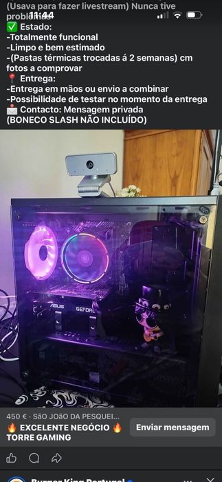 Excelente torre gaming  aceito troca por cockpit sim racing