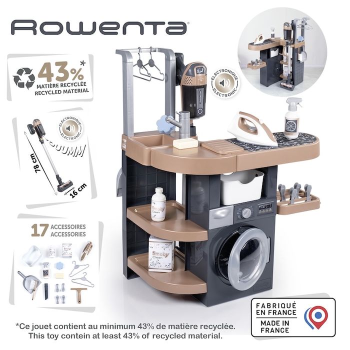 Пральна кімната для дітей Smoby Rowenta 3 в 1 з пилососом  7600330327