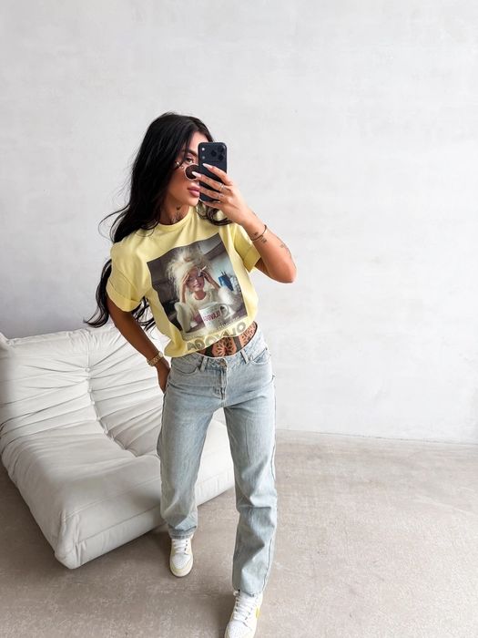 O’la Voga / t-shirt damski EARNED / yellow / rozm S