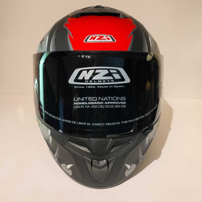 Capacete NZi T-rex c/viseira escura+transparente mota novo