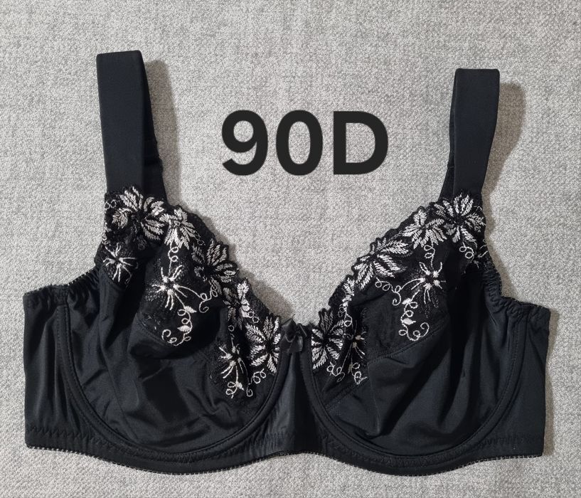 90D Bonprix haftowany stanik z fiszbinami