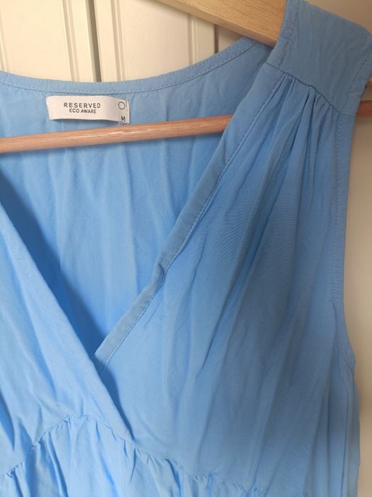 Sukienka ciazowa maxi niebieska Reserved M 100% wiskoza dluga
