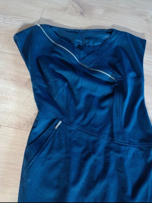 Elegancka granatowa damska sukienka Bolero rozmiar 38/164