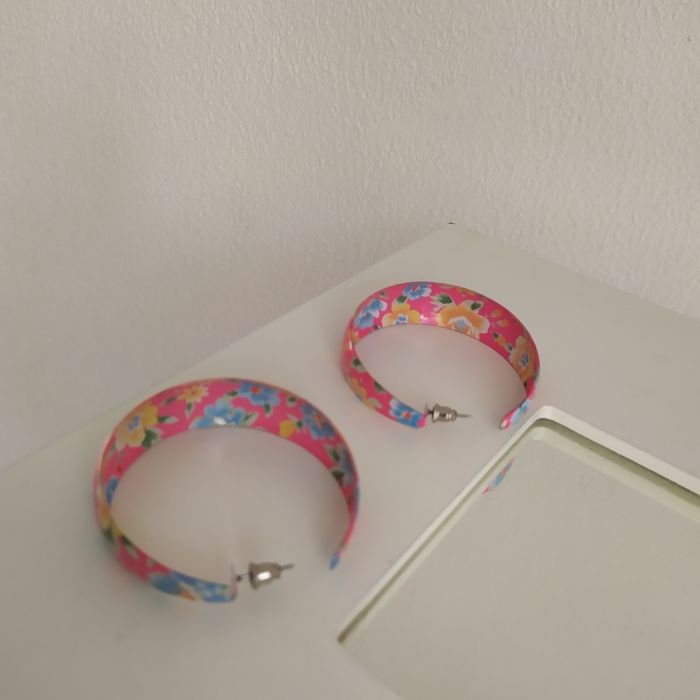 kolczyki koła w kwiaty