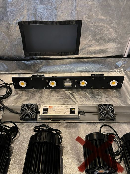 Tenda de cultivo e luzes led