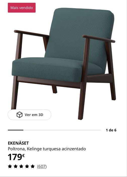 Poltrona ikea turquesa acinzentado