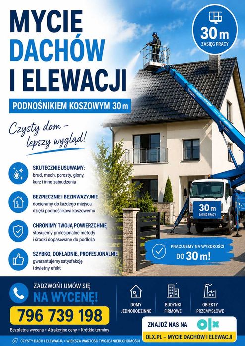 Mycie dachow i elewacji