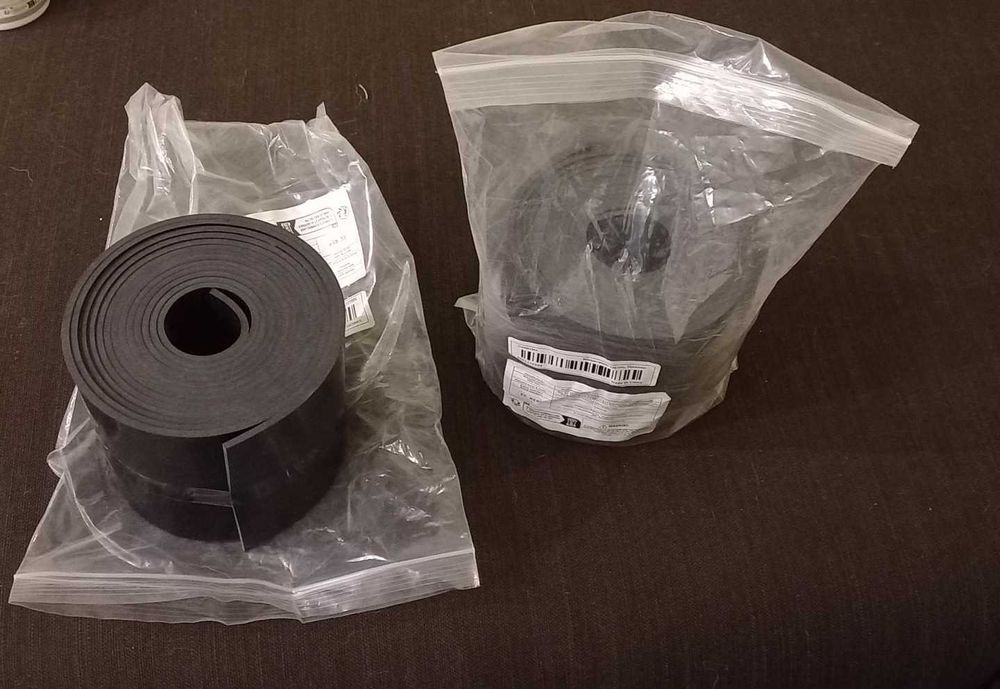 2 Tiras Borracha Neoprene 3mx10cm-3mm Espessura Acabamento Óxido Preto