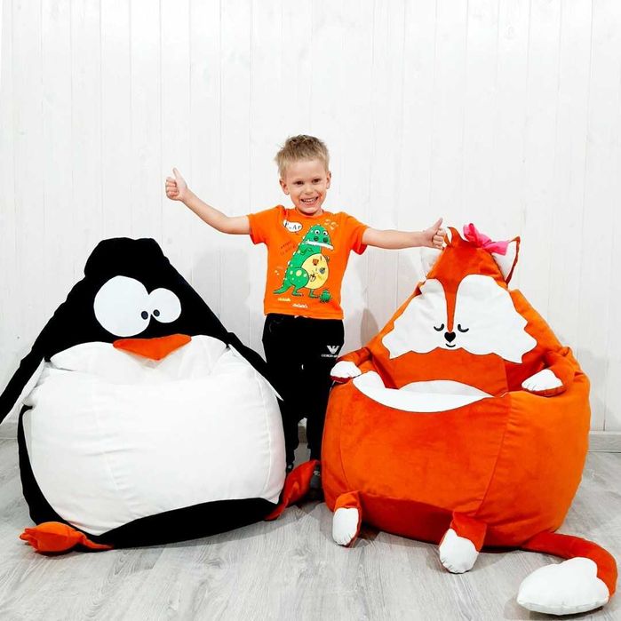 Пінгвін М'яке Крісло Мішок Груша Пуфик Кресло Мешок
