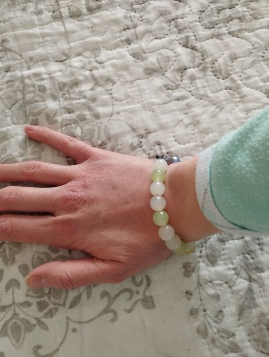 Bransoletka koraliki kolorowe pastelowe perłowe kotek handmade hippie