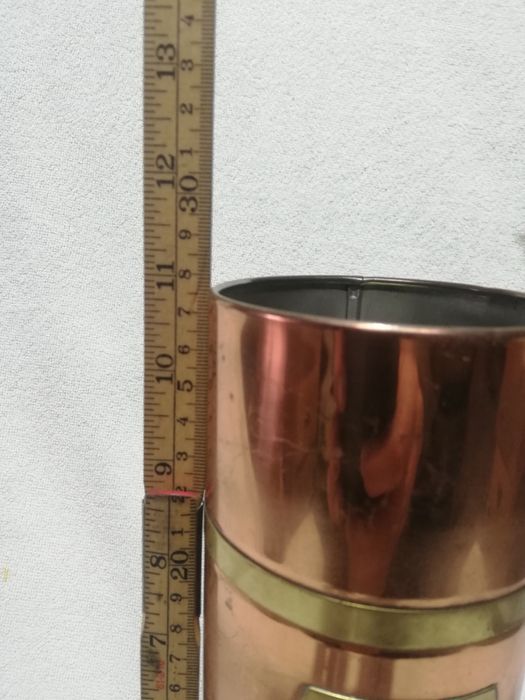 Nr. 13. Pojemnik miedziany z napisem spagetti