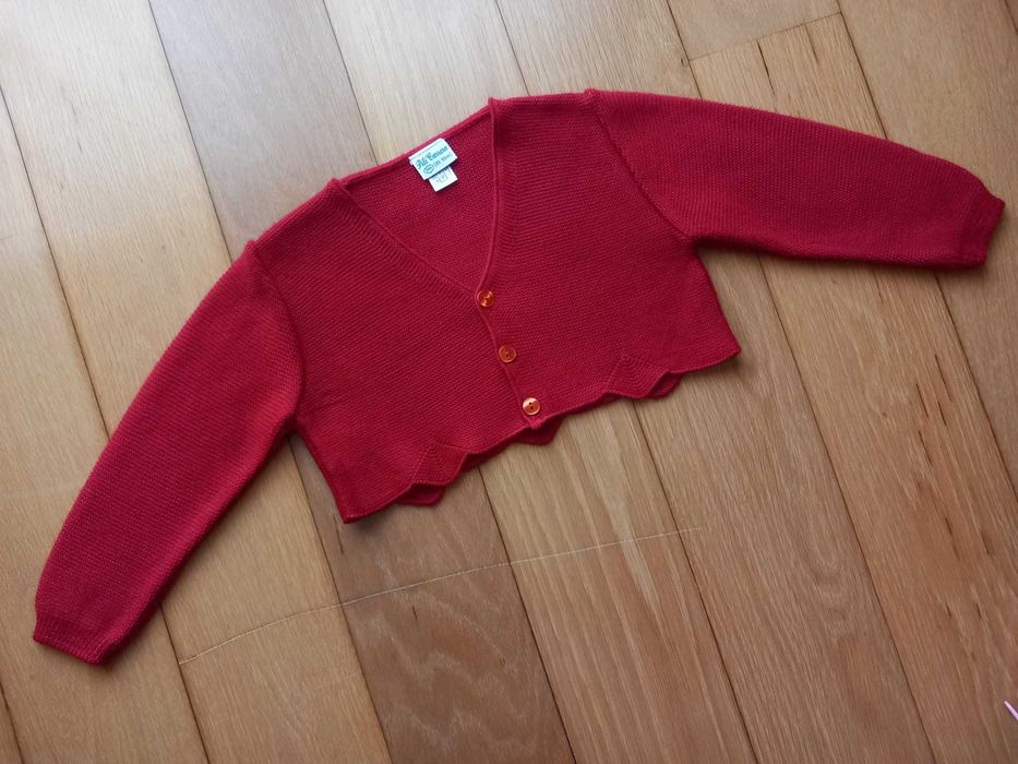 Casaco/bolero Pili Carrera, 24 meses, cor vermelho escuro.