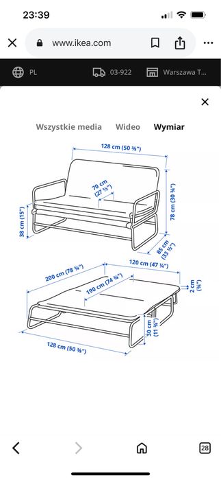 Sofa rozkładana Ikea