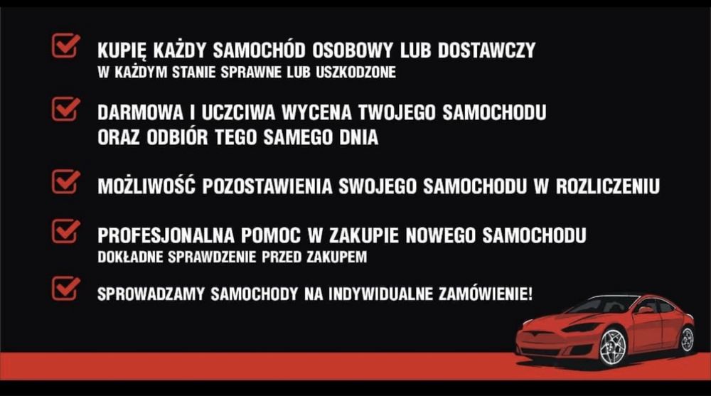 Skup Aut Samochodów  Osobowych i dostawczych !
