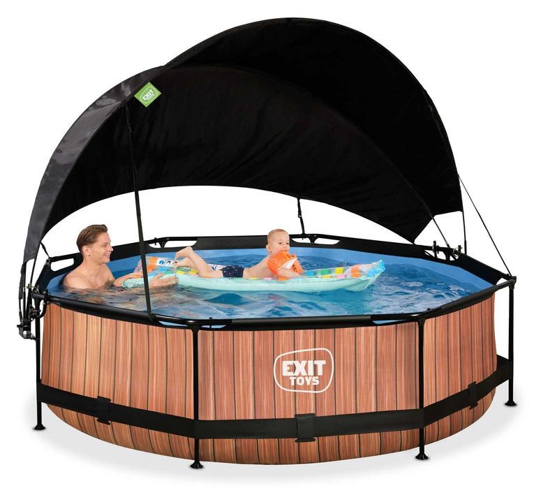 Басейн каркасний EXIT з тентом  244 х 76 см; 300 х 76 см; 360 х 76 см