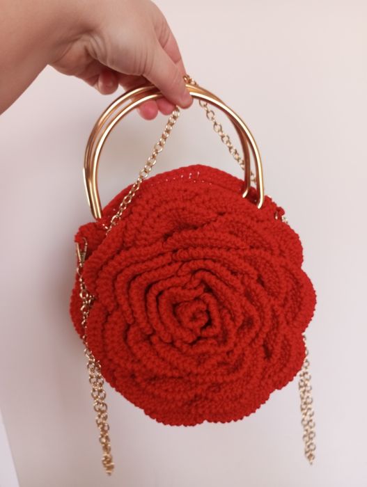 Torebka handmade róża