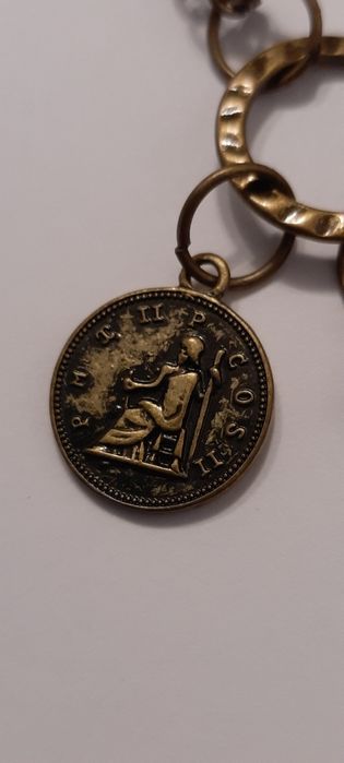 Naszyjnik boho vintage z kluczykiem i frędzlem, długi 50 cm