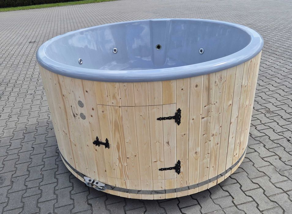 BALIA OGRODOWA z piecem 35kw, jakuzzi, ruska bania, led, hydromasaż